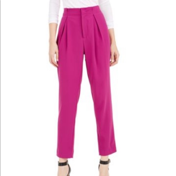 Bar iii pink fuchsia high rise pleated pants new with tags - Picture 1 of 6
